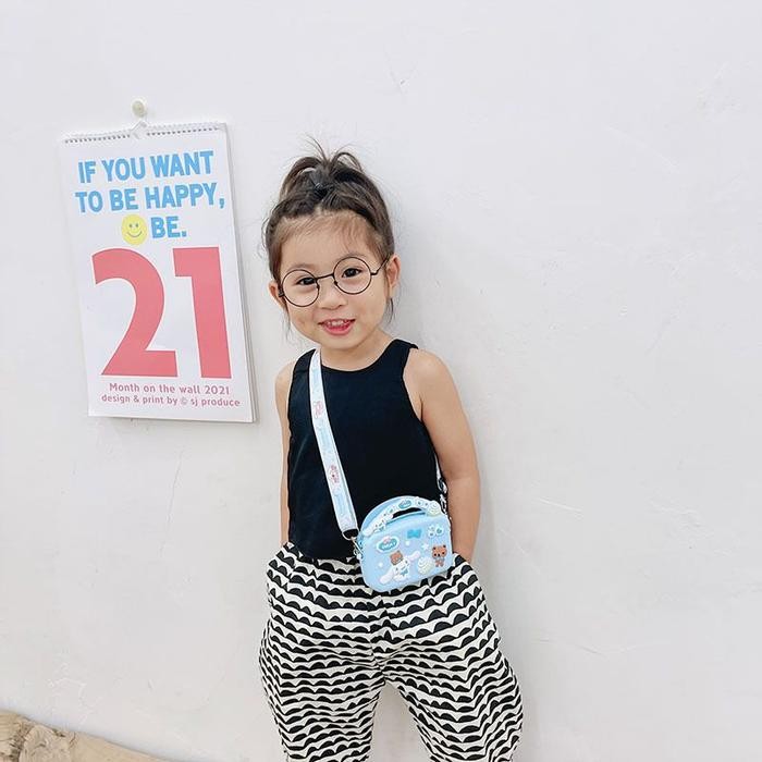 FT22 Soft bag Tas silikon warna lilac cantik anak selempang bahu anak Kode 988