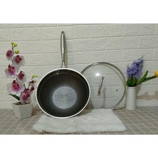 Wajan Stainless Anti Lengket/Panci Work 32 cm/Frying Pan Stainless 32 cm anti lengket