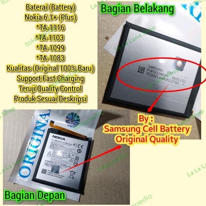 Pilihan- Baterai Battery Original Nokia 6.1 Plus (Nokia X6 2018)