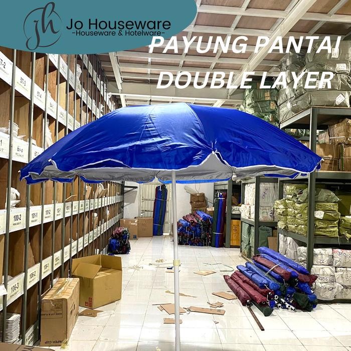 Payung pantai double layer bulat / Tenda cafe jualan / Payung tenda