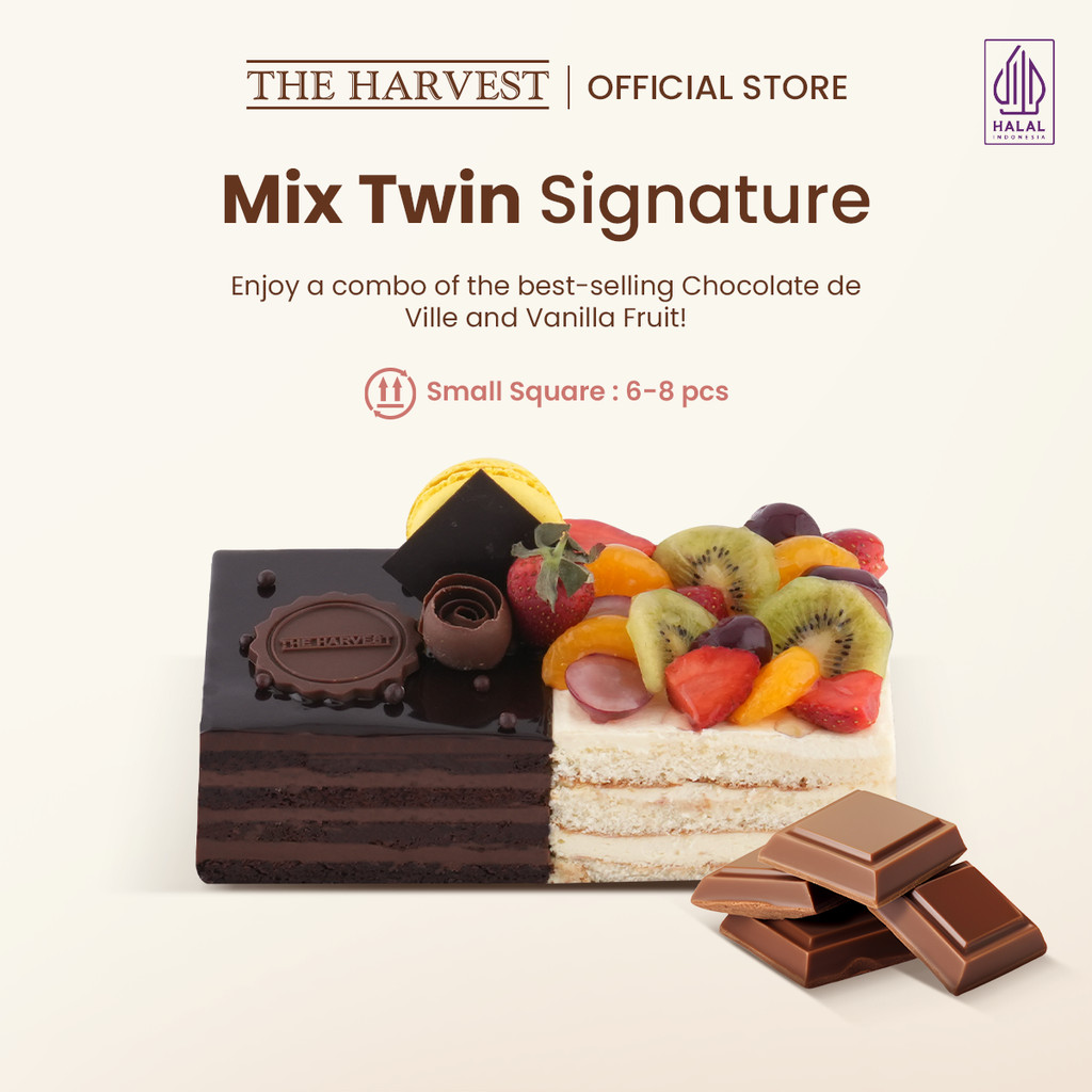 

Mix Twin Signature Small Rectangle | Kue Ulang Tahun Dengan 2 Pilihan Rasa Coklat Dan Rasa Vanilla Serta Buah Segar