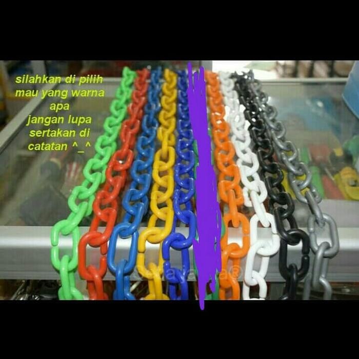 

New rantai plastik 6mm WARNA WARNA / rantai baju / distro / toko / fashion
