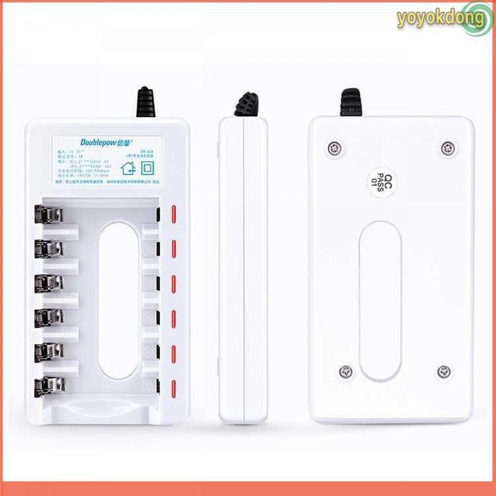 Doublepow Charger Baterai 6 Slot 6Aa 1200Mah 6Aaa 1250Mah Dp-U06 Putih 2Nd