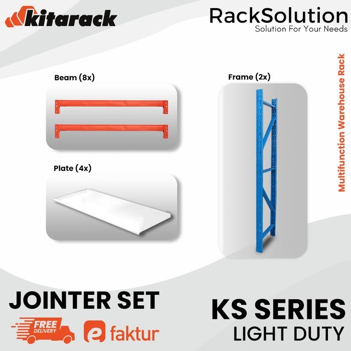 KITARACK KJ1020 Biru JOINTER Rack Gudang 2M Multifungsi 200KG Panjang 1M Light Duty Rak