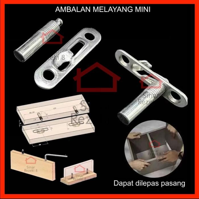 Ambalan Melayang Mini / Konektor Rak Kayu Knock Down Sekrup Furniture