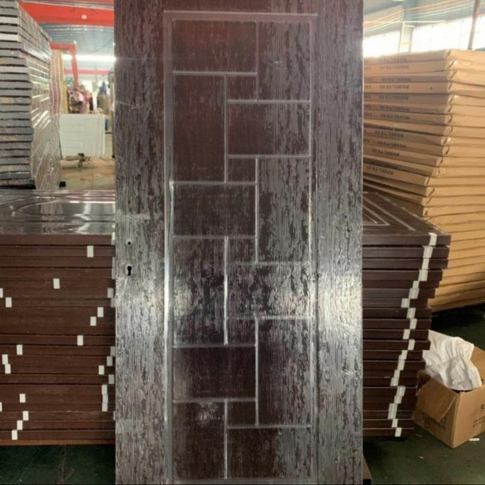 Pintu Baja Kodai TX07 90x206 putih/coklat kayu