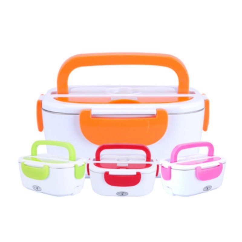 Electric Lunch Box with Spoon Portable Electric Heating Food Heater Rice Container Cooker for Office