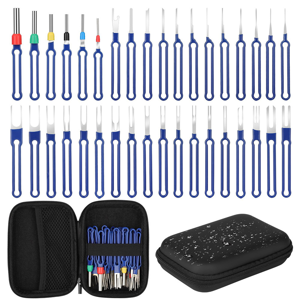 36Pcs Terminal Removal Tool Kit Depinning Tool Electrical Connector Pin Removal Car Optional Wire Te