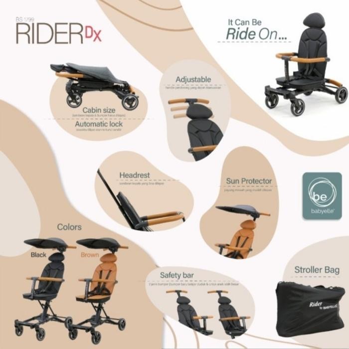 Babyelle Stroller Convertible Rider DX 1799C/ Stroller Travelling Bayi