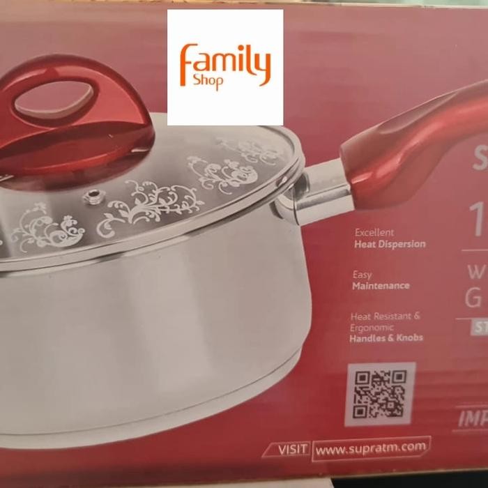 Supra Sauce Pan (Panci e) 18cm Stainless Steel / Panci Gagang