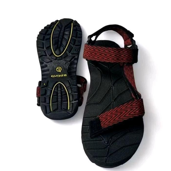 Eiger - Quiver Aztec Original Sandal Gunung Hitam Polos Karet Rubber Tebal 2.7 Cm Size 33-43 Bonus