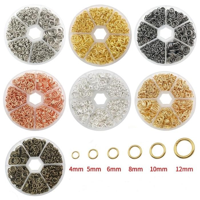$$$$] 1 PACK JUMP RING UKURAN 4MM/5MM/6MM/8MM/10MM BAHAN AKSESORIS