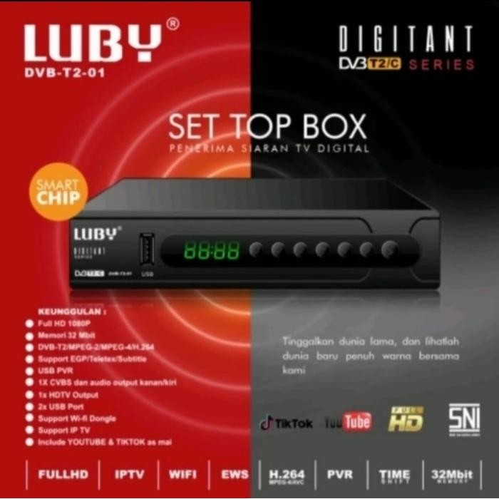 LUBY SET TOP BOX TV DIGITAL STB DVB T2 01 SIARAN DIGITAL STB LUBY