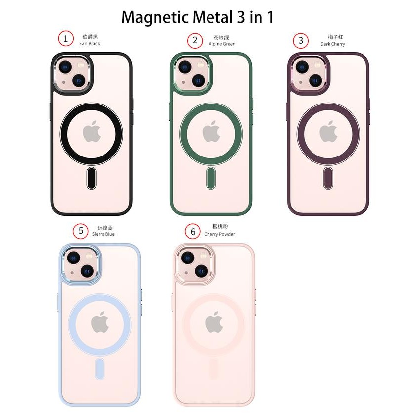 Case Magsafe Matte Akrilik Logam Mewah Compatible Untuk Iphone 13 12 Pro Max Glass Camera Casing