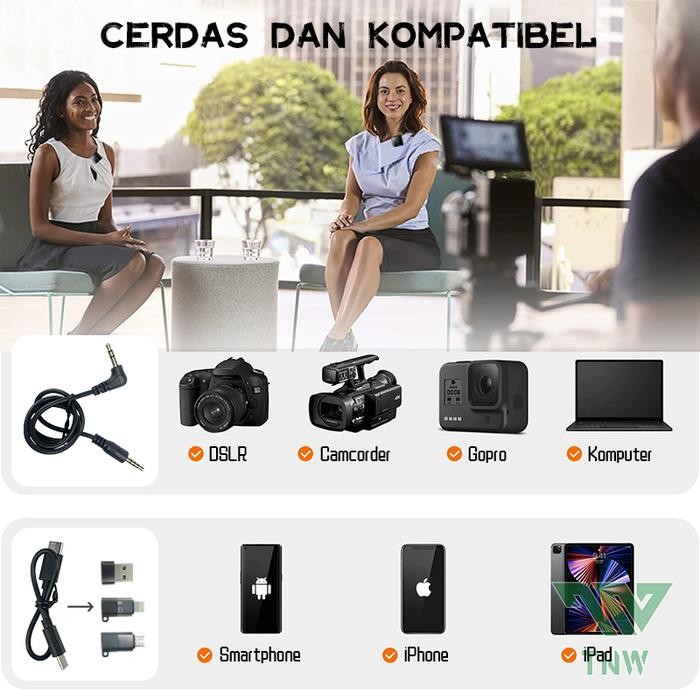 Tnw-N9/N8 Wireless Microphone Mic Wireless Clip On Mikrofon Youtuber