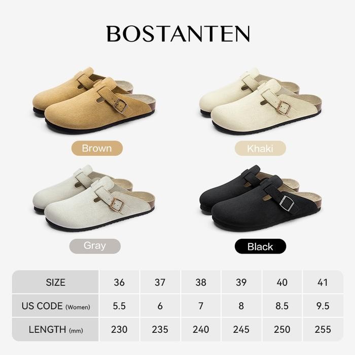 Ark ShoesBOSTANTEN Birken Sandal Wanita Elegan Sol Karet Lembut Anti Slip Serba Cocok Casual Sendal