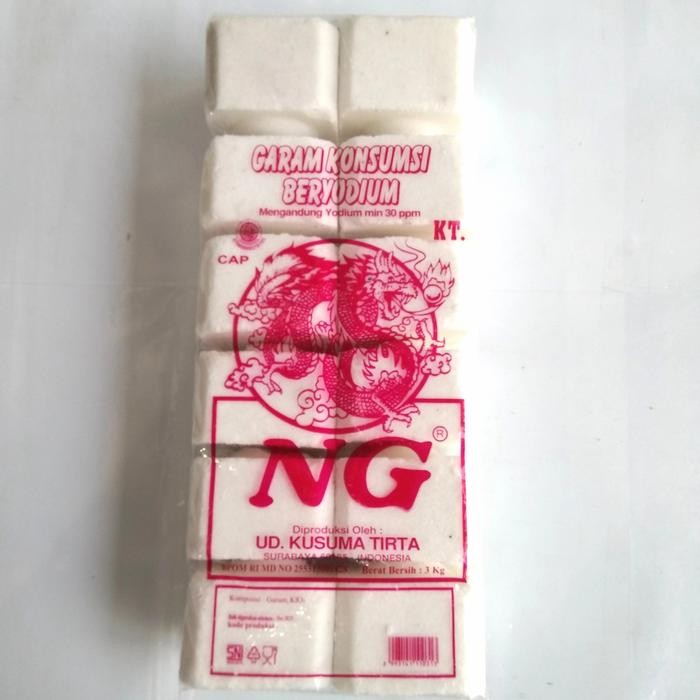 BumbuBUU- Garam Bata Cap Naga 3000Gr/Pack (Isi 12 Pcs)