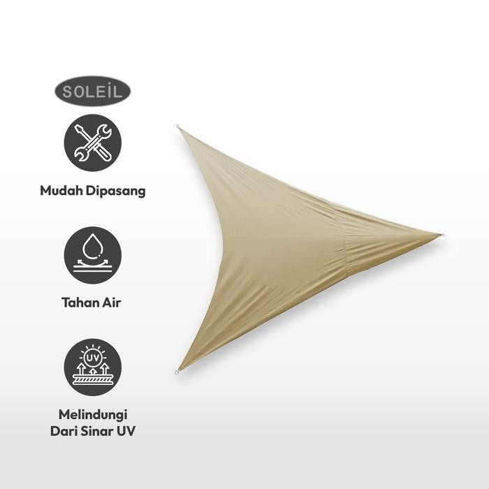 ZonaMurmer- Azko Soleil 3.6 Mtr Kanopi Taman Triangle - Cokelat Tan Canopy Atap Teras Dekorasi