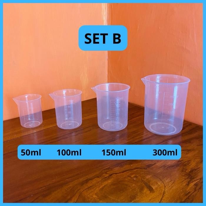 HariPromo- Gelas Takar Kecil 1 Set Lengkap Gelas Ukur Kecil 1 Set Gelas Takar Gula Sirup