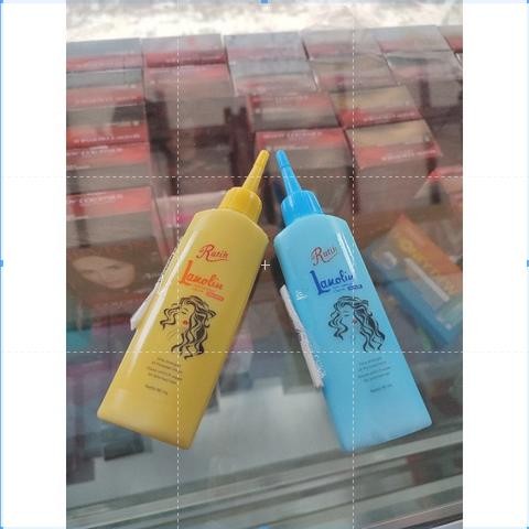 C.OkirimCEPAT- Holly Ratih Lanolin Cold Wave Obat Keriting Rambut 90Ml Penataan Rambut Kuning Biru