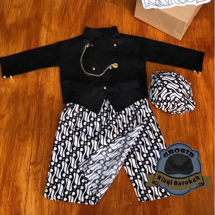 BERKUALITAS Dijamin 100% realpict Set. Beskap premium anak Bonus rantai Katun Setelan Beskap Anak