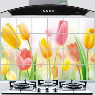 DISKON STIKER WPAPER DAPUR DINDING 75 X 45 CM BUNGA TULIP READY STOCK