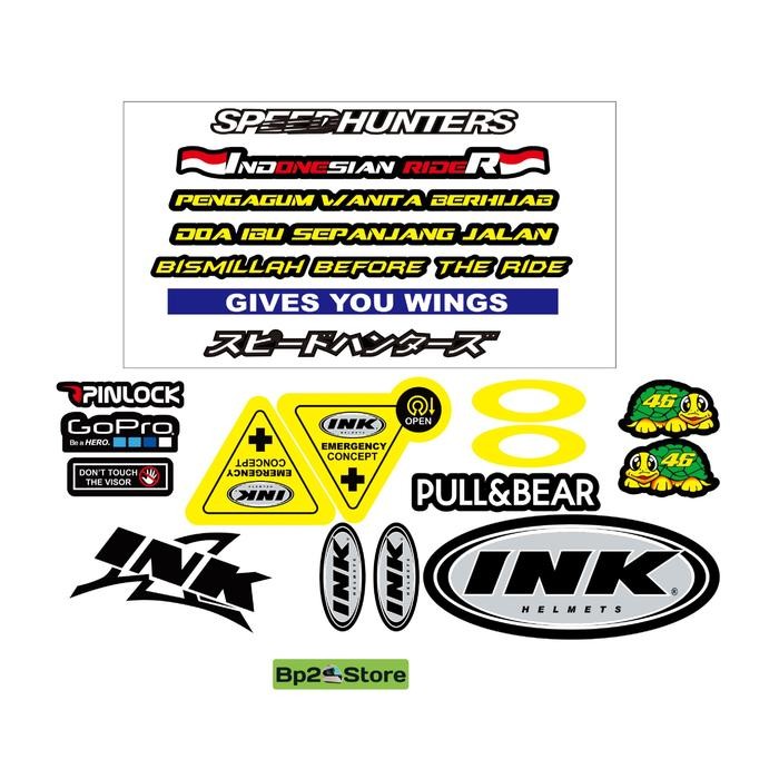 TERMURAH Paket Stiker Helm INK / Set Stiker Helm INK READY STOCK
