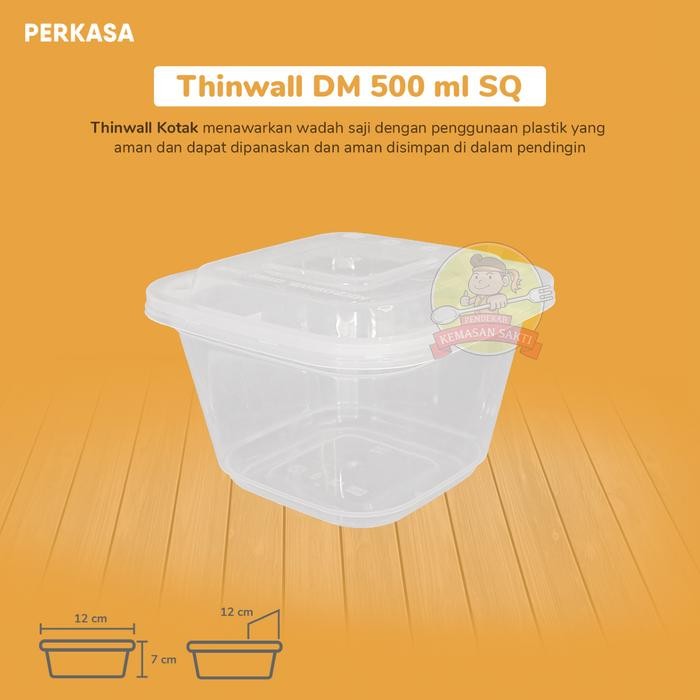 Thinwall 500ml KOTAK / Container Microwave / Kotak Makan Wadah Plastik