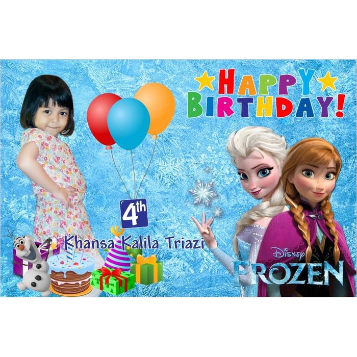 TERLARIS Spanduk Banner Ultah Frozen READY STOCK