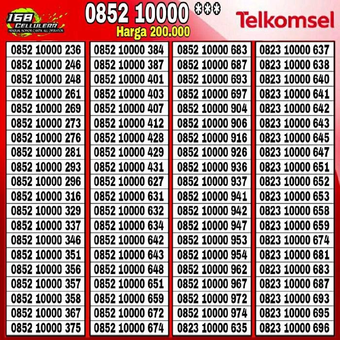 BdGGadget- Nomor Cantik Telkomsel Kartu As 0852 89000 Xxx