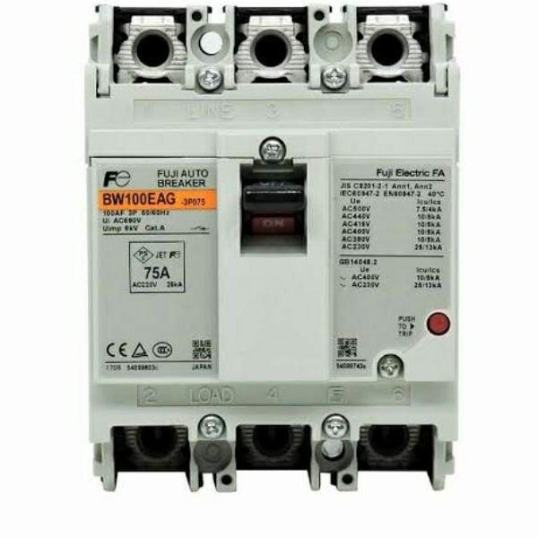 Ready Stock Mccb Bw100Eag 3P 100A/10Ka Fuji 3 Pole 100 Ampere Nfb Breaker Ea