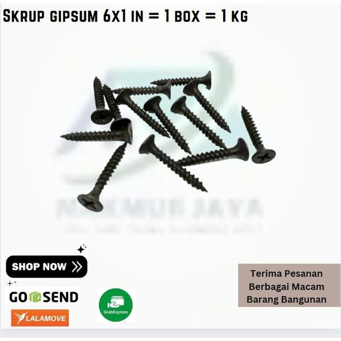 SKRUP GIPSUM 6X1 IN = 1 BOX = 1 KG