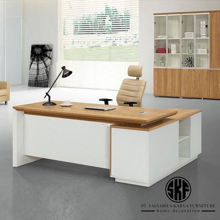 Meja Direktur Meja Kerja Minimalis HPL Hardboard Berkualitas Tinggi untuk Kantor Modern