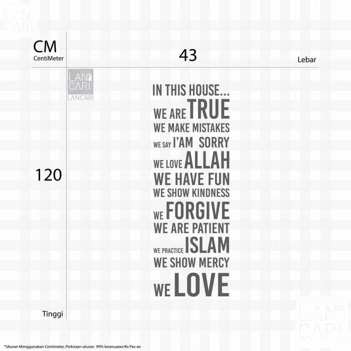 LANCARI Stiker Cutting Muslim Islami Islam Quotes Sticker Dinding Kamar Rumah