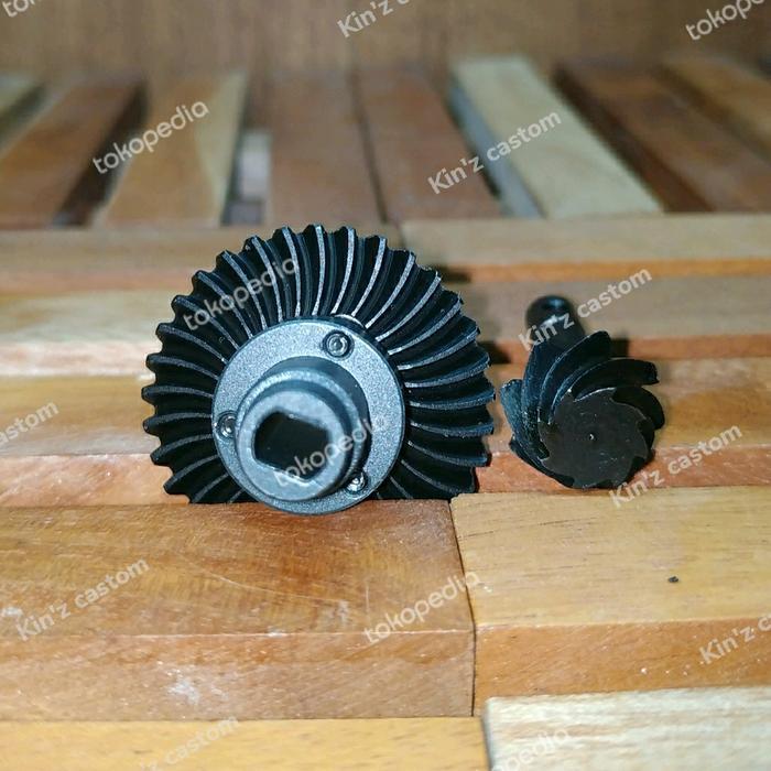 Pinion Bevel Gear gardan SCX10 II , 8T, 33T , rasio gear slow