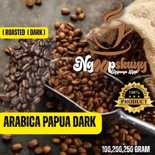 Ngoopskuyy -Arabica Papua Wamena Dark-Biji Kopi Premium -Coffe Bubuk Espreso-Body Bold Coffee Susu