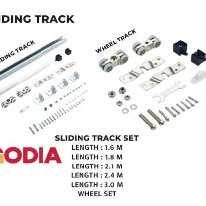 NEW!! Rel Pintu Sliding GODIA / Rel sliding galvanis komplit 1 set / Rel Pintu / Sliding Track