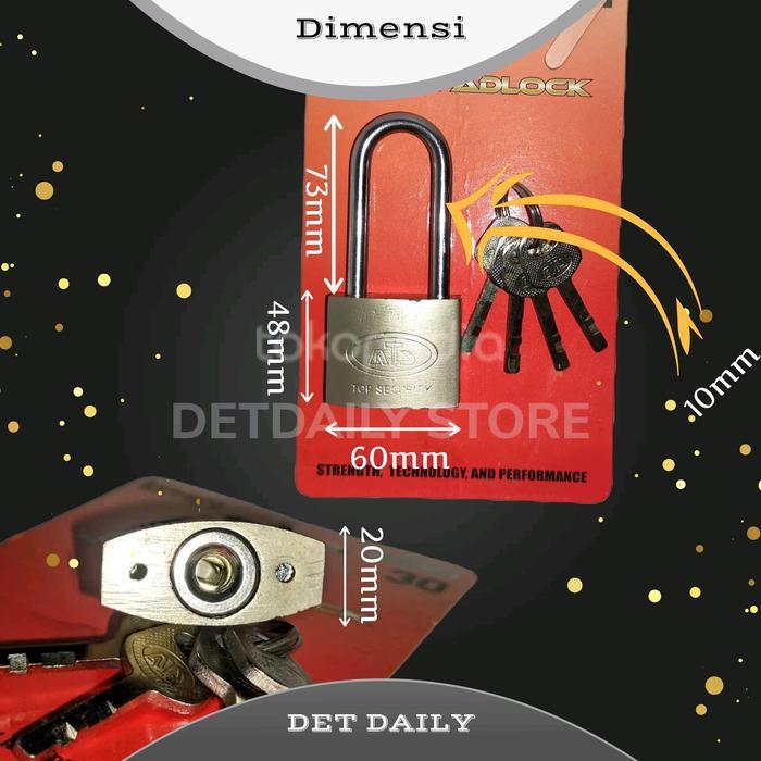 TERMURAH GEMBOK ATS 60L / KUNCI GEMBOK ATS 60 PANJANG