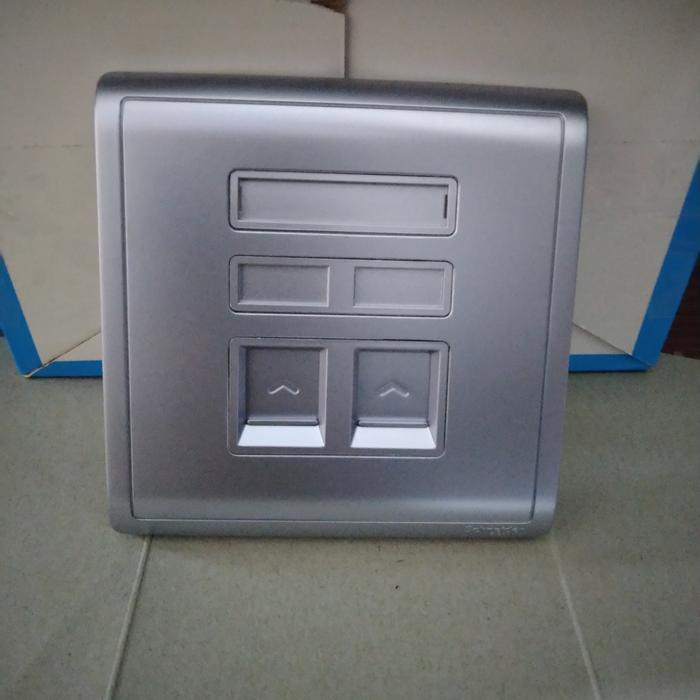 Pieno E8232RJ Outlet Data 2 Gang Lavender Silver Schneider