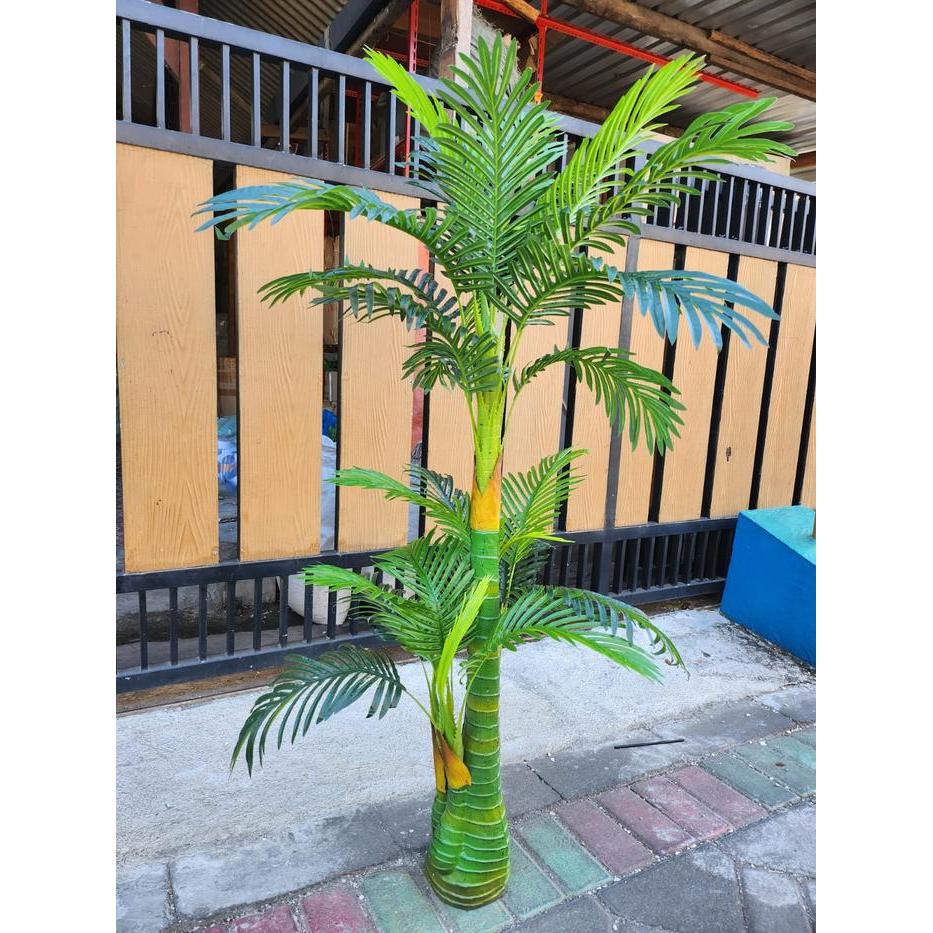 Pohon Palm Hias Artificial Tinggi 1,3 Meter Latex dengan 4 Cabang