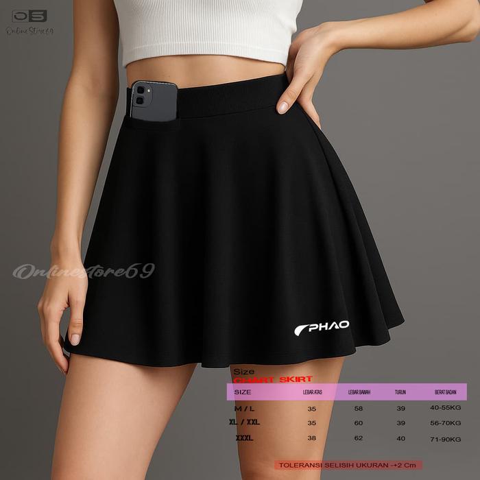 Rok Running Sport Multifungsi, rok senam , rok olahraga outdoor , rok lapisan laging , rok skirt