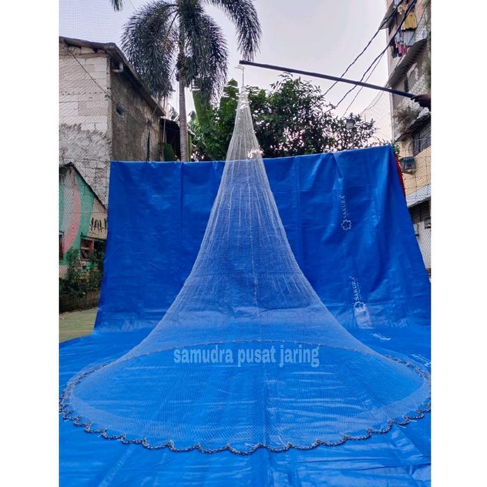 JALA IKAN JALA UDANG JALA LEMPAR 2,1 METER BAHAN SENAR LUBANG JARI KELINGKING PEMBERAT TIMAH SUPER