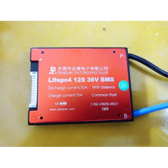 Daly Bms 36 Volt 12S Lifepo4 20A 30A 40A 60A 80A 100A Common Port Kualitas Premium