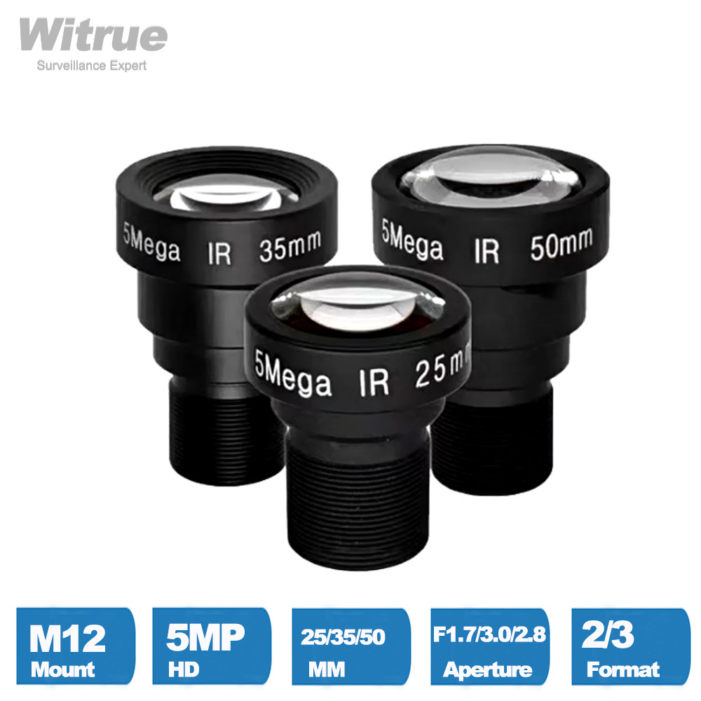 Witrue HD lens 5MP M12 25MM 35MM 50MM Low Distortion for Surveillance Security Cameras