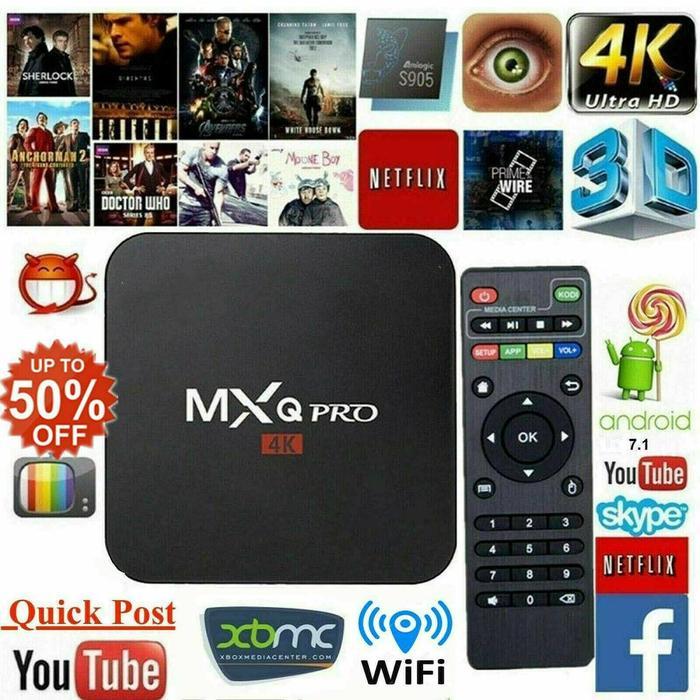 Premium Android Tv Box Mxq-Pro 5G 2Gb +16Gb 4K Smart Tv Box Media All Channel Termurah