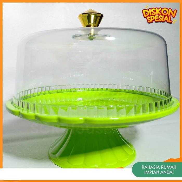 [PROMO SPESIAL 5.5]Tempat Kue Natural Kristal Transparan Golden Sunkist TK 1002 Bahan Acrylic