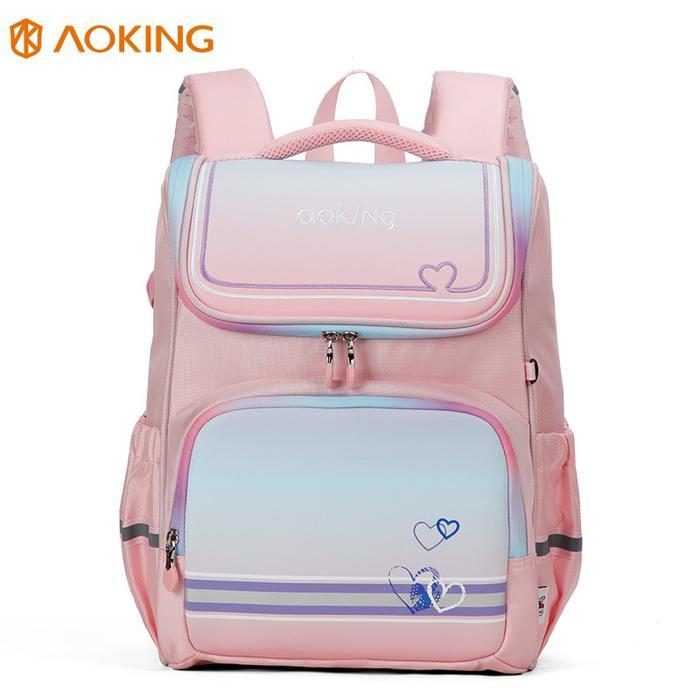 Sekolah Aoking Ergonomic Tas Sekolah Aoking Ergonomic Orthopedic Backpack Waterproof Sportif - Pink 