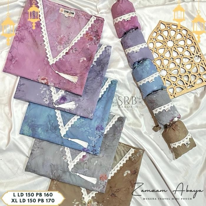 DISKON (MOTIF 3) mukena abaya travel mini pouch motif Zamzam abaya sholat kecil READY STOCK