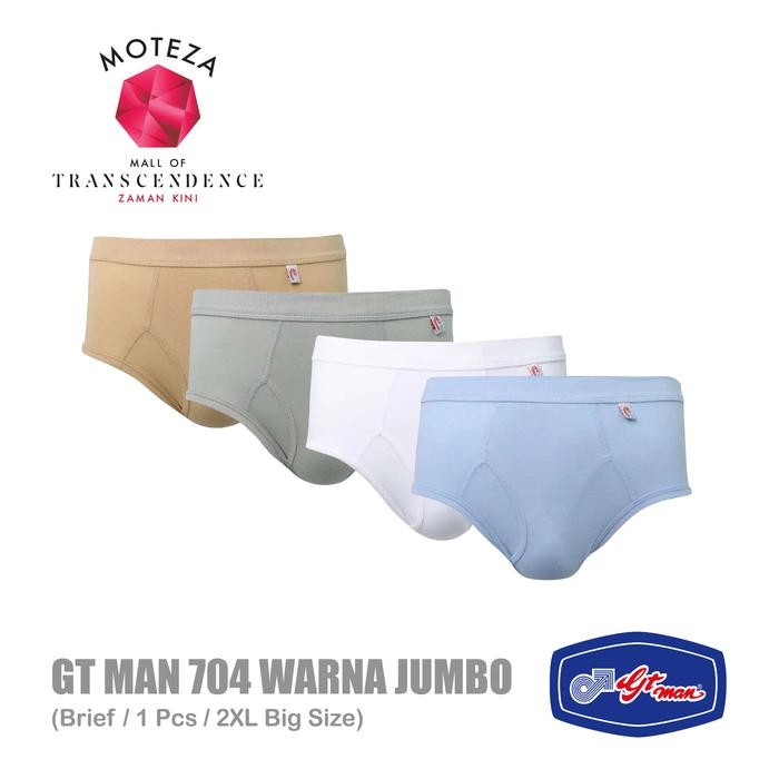 Flyman Elfsa - Celana Dalam Underwear Brief Pria - 704 Bw - Jumbo Big Size Katun Nyaman Putih Boxer