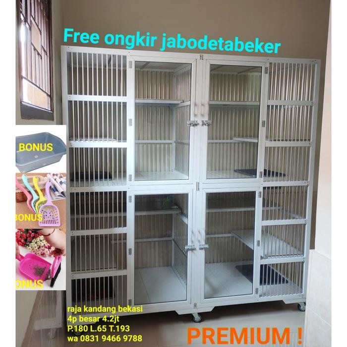 kandang kucing alumunium besar